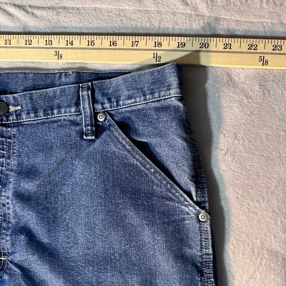 Wrangler Mens Carpenter Jeans Medium Wash Blue Denim Utility Work Pants 94LSWDV